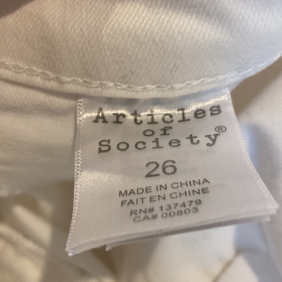 Articles of Society white size 26 fringe  bottom skinny jean - Picture 5 of 6